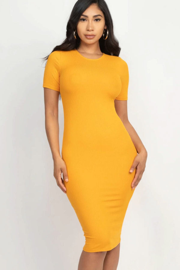 Ribbed Bodycon Midi Dress - Fit Me For 20