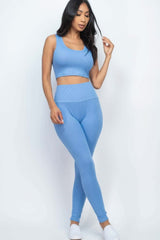 Ribbed Crop Top & Leggings Set - Fit Me For 20