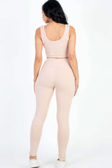 Ribbed Crop Top & Leggings Set - Fit Me For 20
