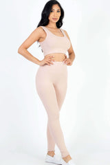 Ribbed Crop Top & Leggings Set - Fit Me For 20
