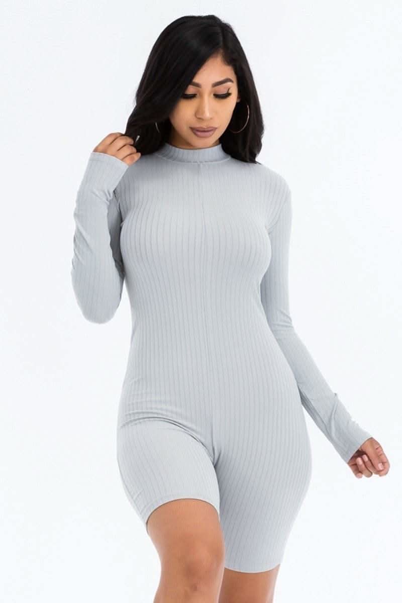 Ribbed Knit Romper - Fit Me For 20