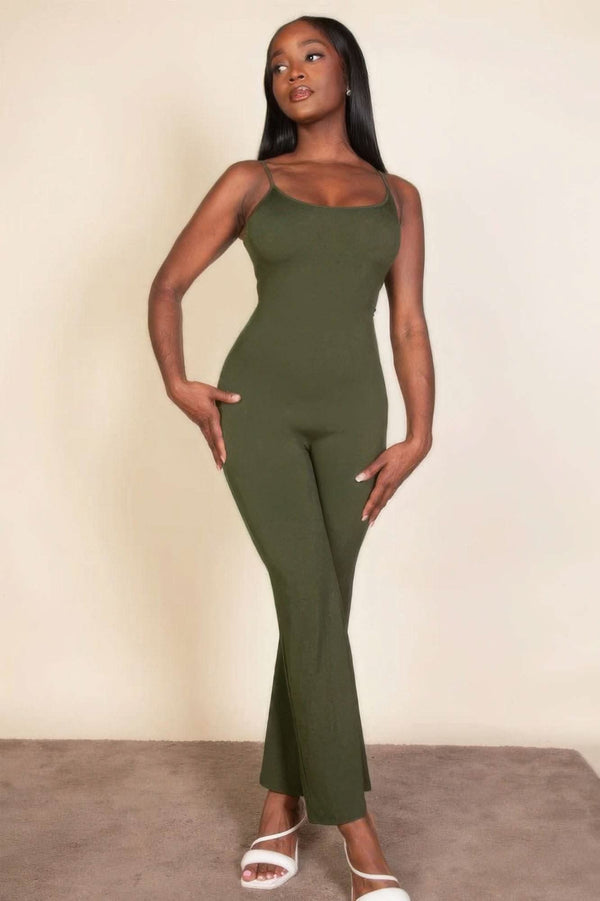 Ribbed sleeveless wide leg jumpsuit - Fit Me For 20