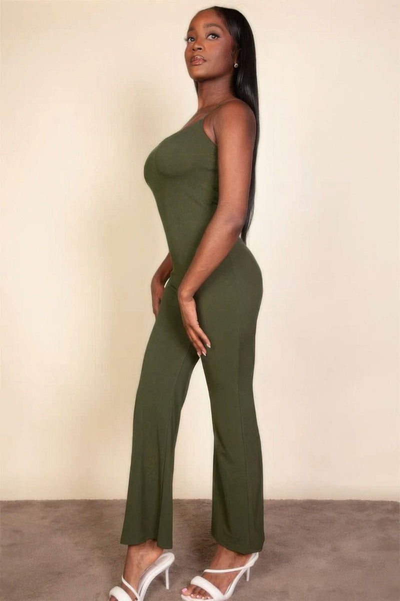 Ribbed sleeveless wide leg jumpsuit - Fit Me For 20