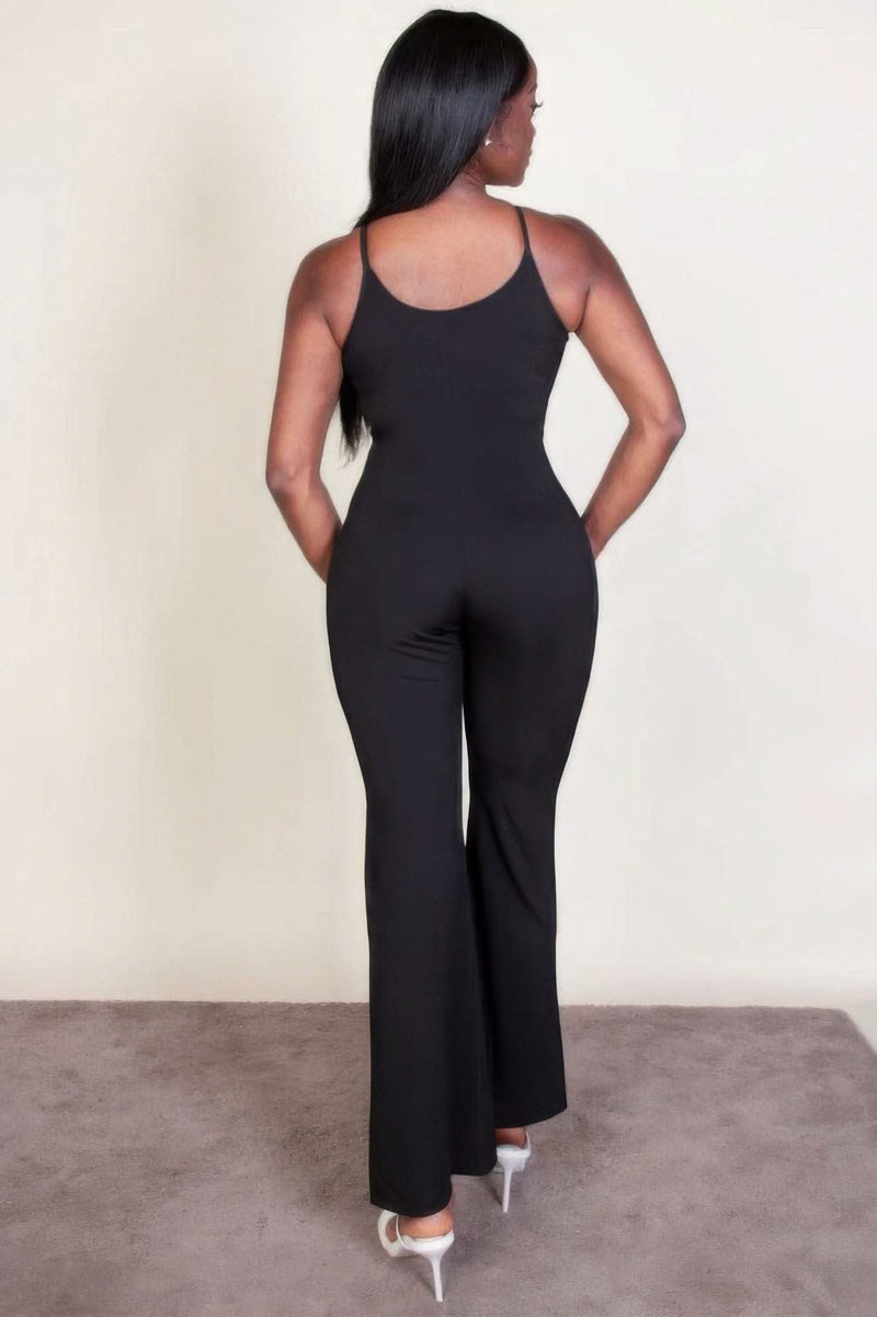 Ribbed sleeveless wide leg jumpsuit - Fit Me For 20
