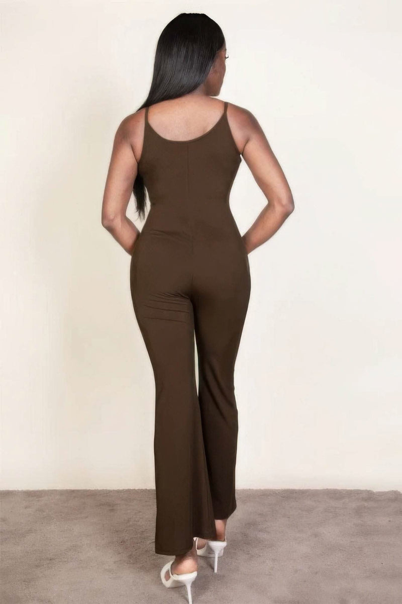Ribbed sleeveless wide leg jumpsuit - Fit Me For 20