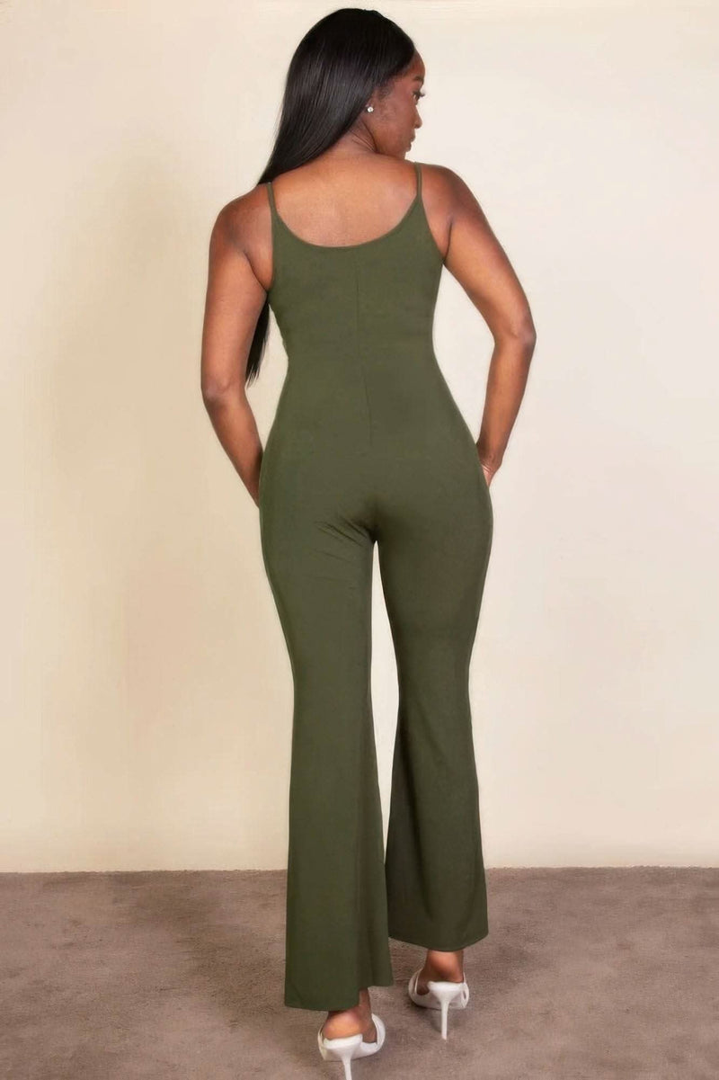 Ribbed sleeveless wide leg jumpsuit - Fit Me For 20