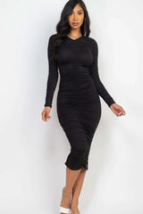 Ruched Long Sleeve Midi Dress - Fit Me For 20