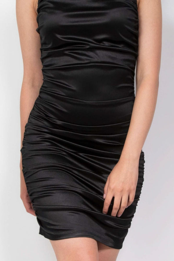 Ruched Mini Bodycon Halter Dress - Fit Me For 20