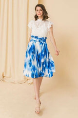 Self-buckle Belt Printed Skirt - Fit Me For 20