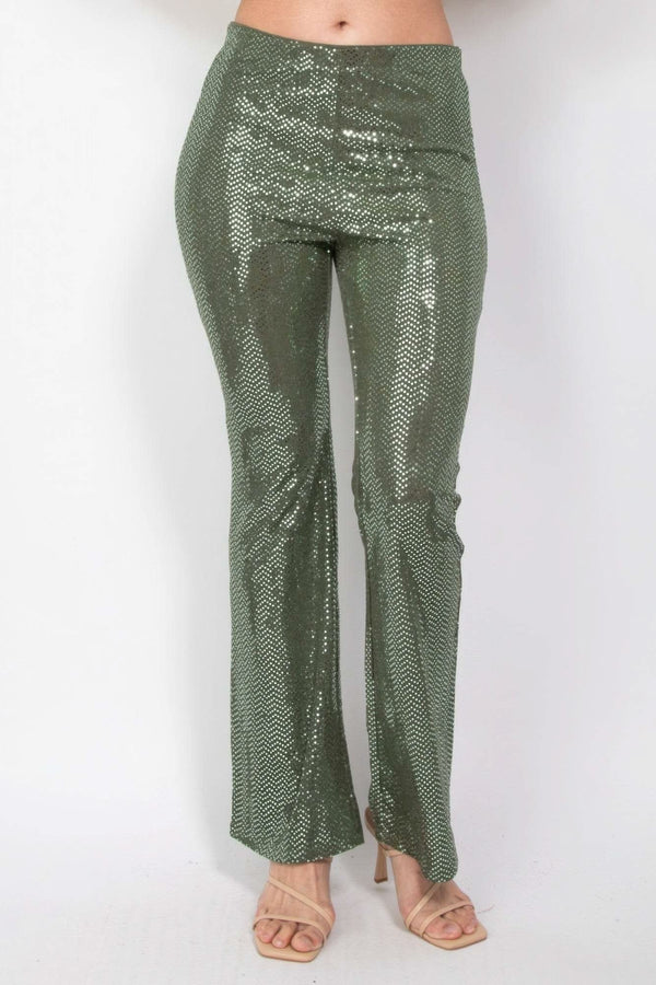 Sequined Fit & Flare Midrise Pants - Fit Me For 20