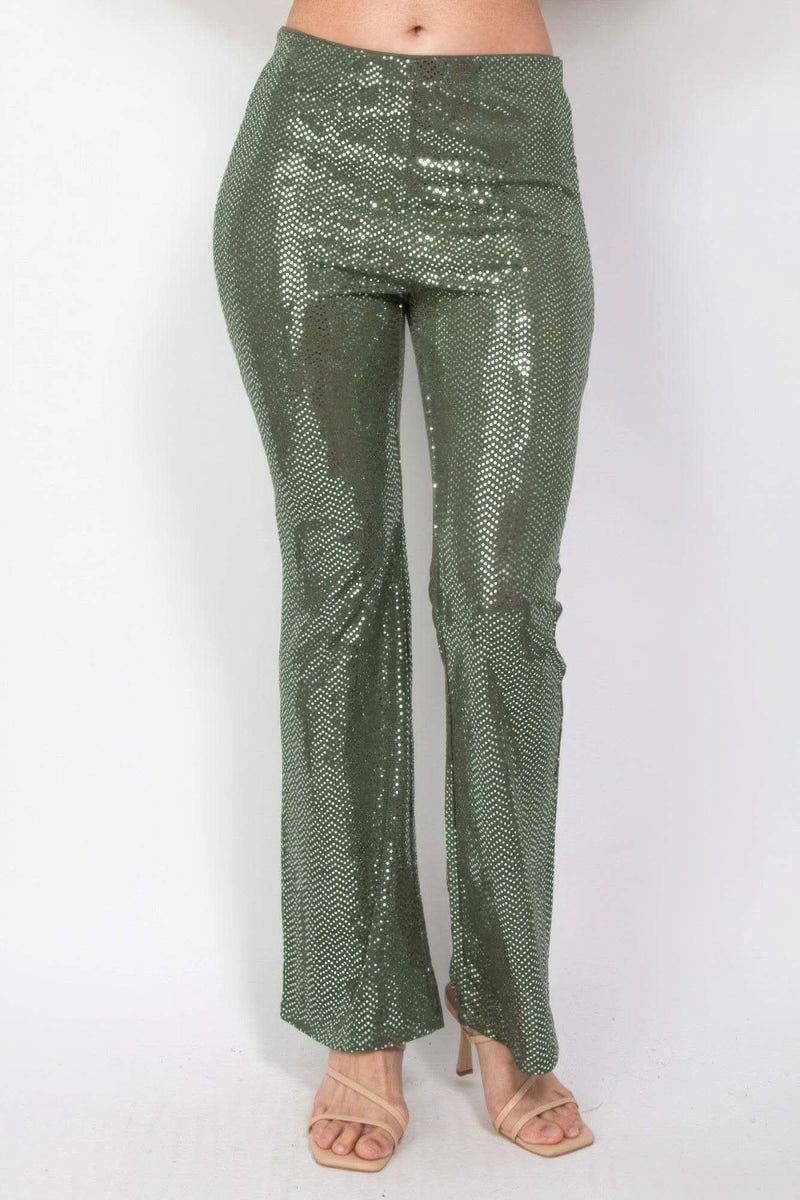 Sequined Fit & Flare Midrise Pants - Fit Me For 20