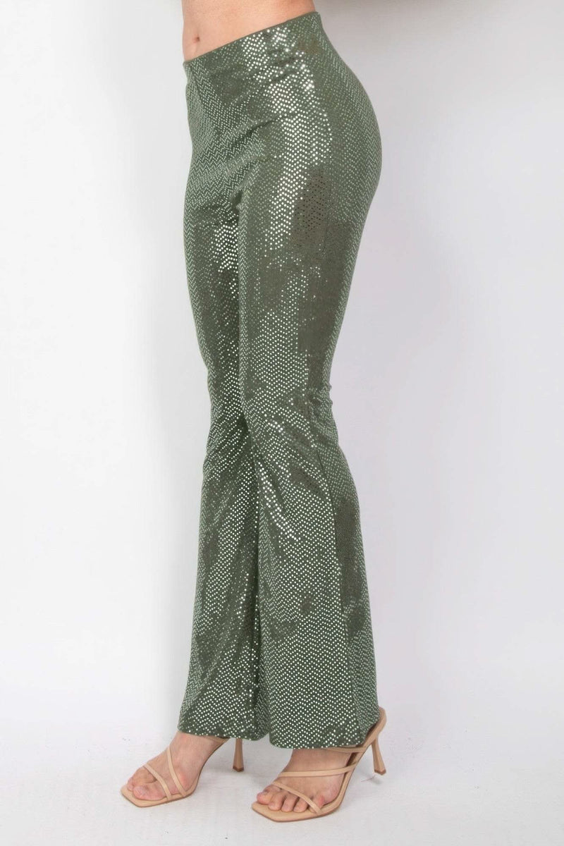 Sequined Fit & Flare Midrise Pants - Fit Me For 20