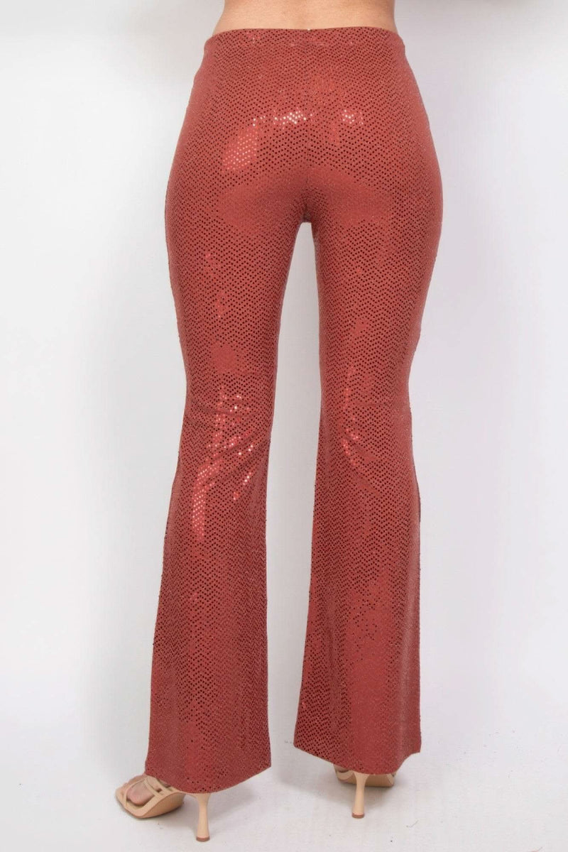 Sequined Fit & Flare Midrise Pants - Fit Me For 20