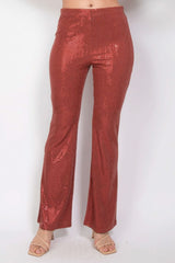 Sequined Fit & Flare Midrise Pants - Fit Me For 20