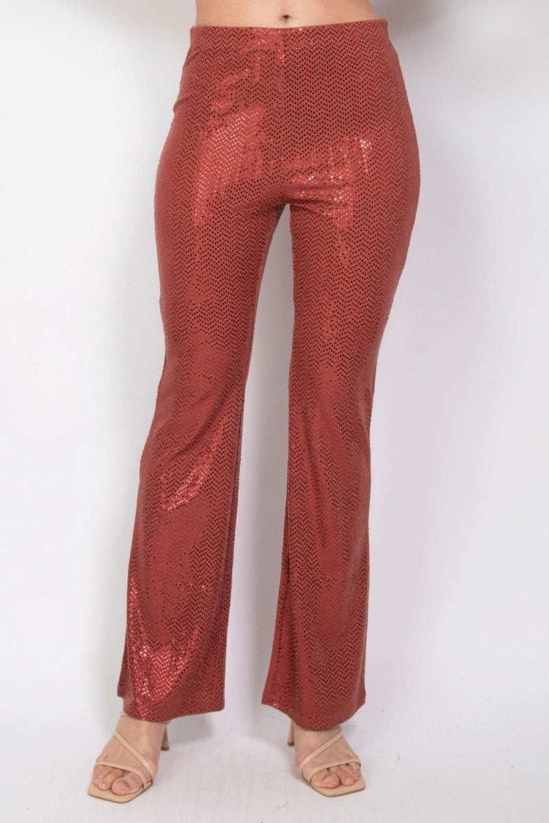 Sequined Fit & Flare Midrise Pants - Fit Me For 20