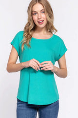 Short Dolman Slv Rib Knit Top - Fit Me For 20