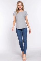 Short Dolman Slv Rib Knit Top - Fit Me For 20