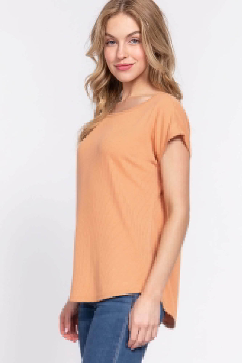 Short Dolman Slv Rib Knit Top - Fit Me For 20