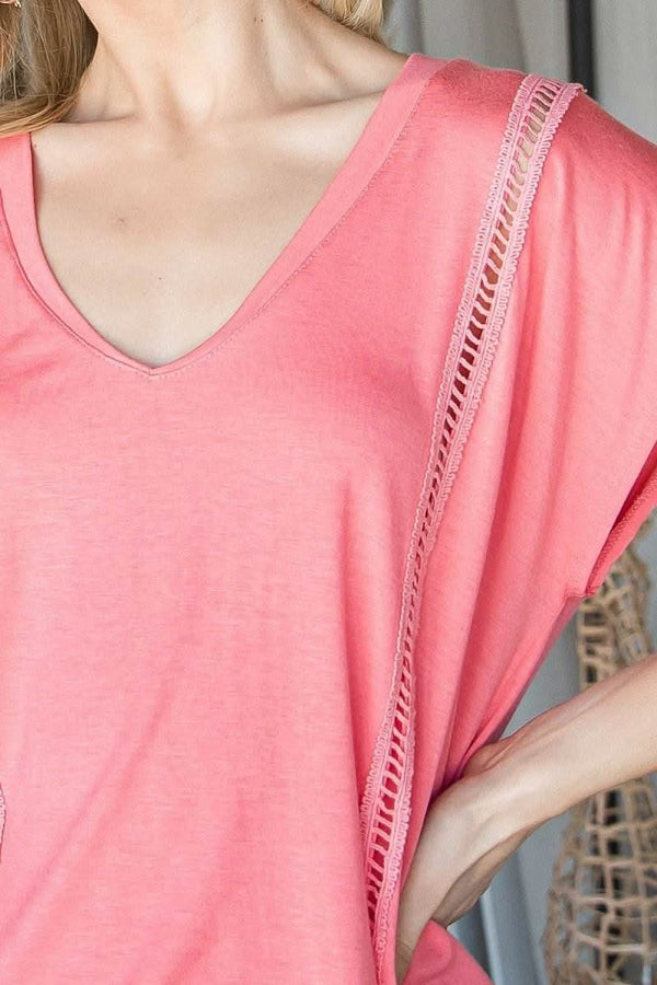 Short Sleeve V Neck Top - Fit Me For 20