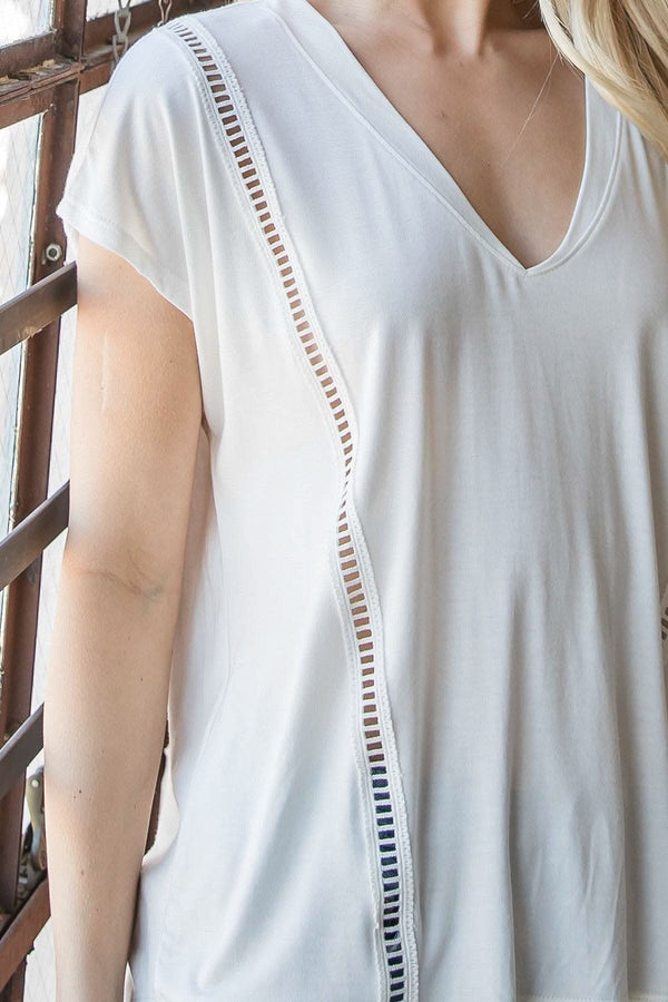 Short Sleeve V Neck Top - Fit Me For 20