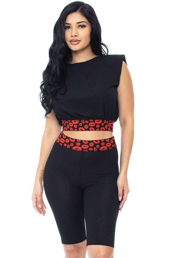 Shoulder Pad And Leopard Detailed Biker Shorts - Fit Me For 20