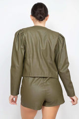 Side Button Detailed Jacket & Shorts Set - Fit Me For 20