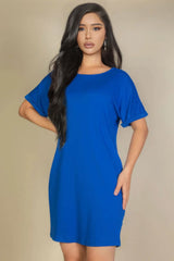 Side Pocket Double Folded Mini Dress - Fit Me For 20