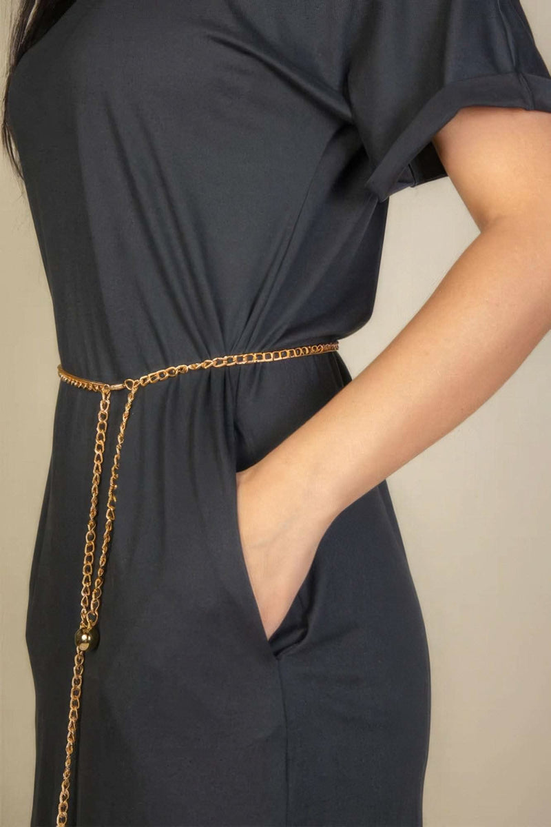 Side Pocket Double Folded Mini Dress - Fit Me For 20