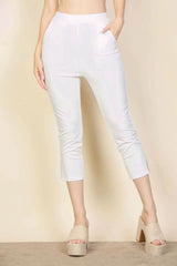 Slit Hem Cropped Pants - Fit Me For 20