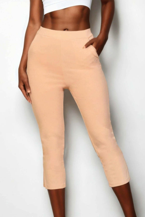 Slit Hem Cropped Pants - Fit Me For 20