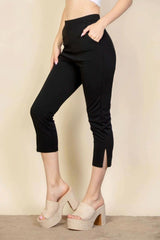 Slit Hem Cropped Pants - Fit Me For 20
