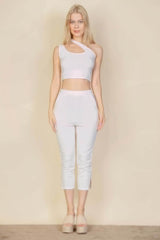 Slit Hem Cropped Pants - Fit Me For 20