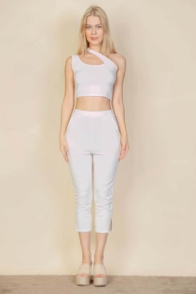 Slit Hem Cropped Pants - Fit Me For 20