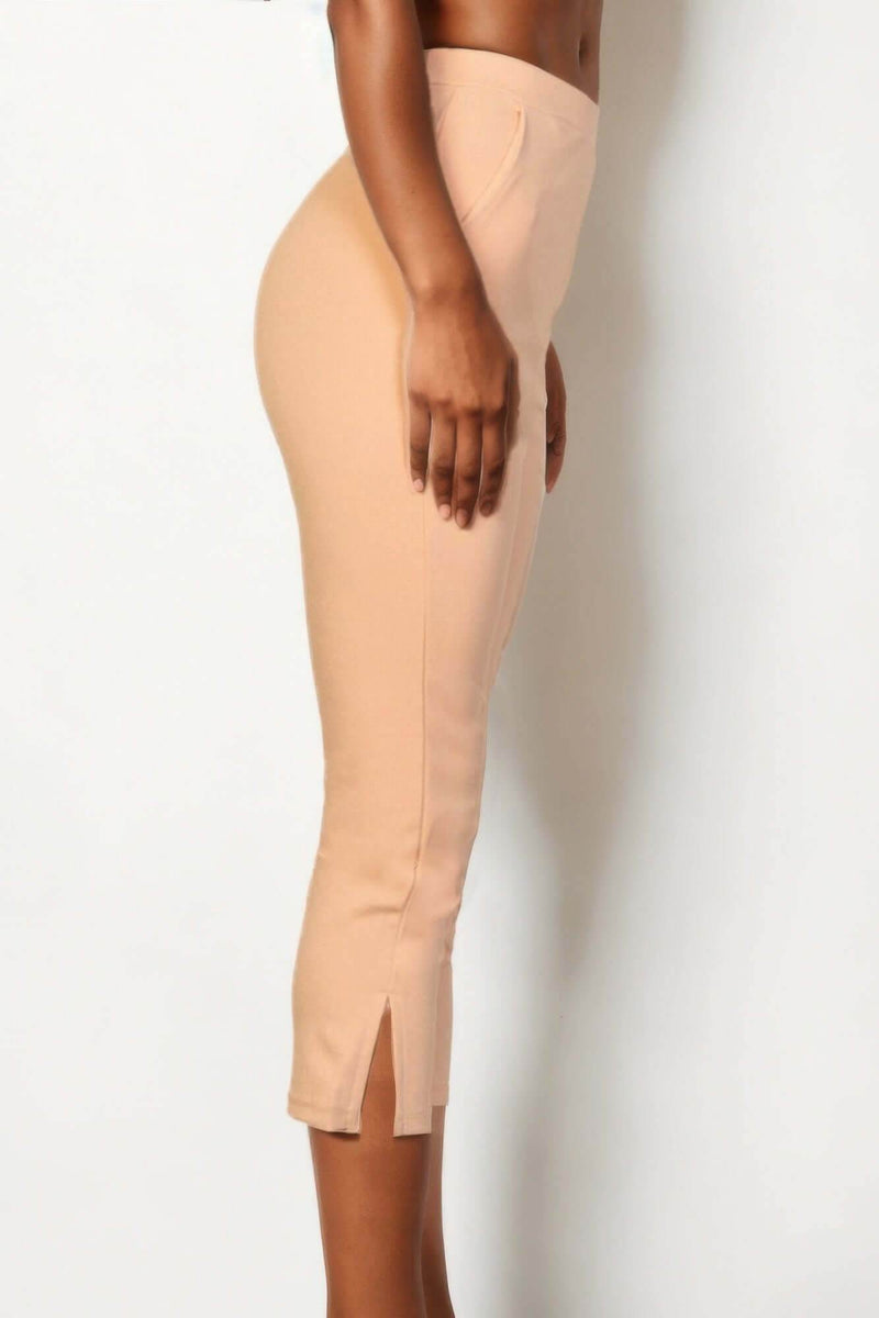 Slit Hem Cropped Pants - Fit Me For 20