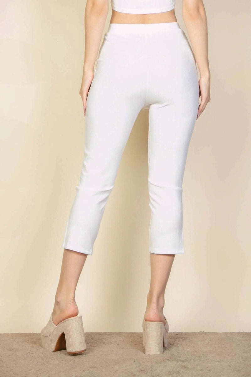 Slit Hem Cropped Pants - Fit Me For 20