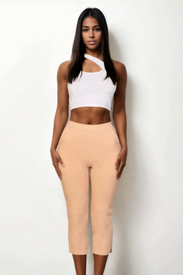 Slit Hem Cropped Pants - Fit Me For 20