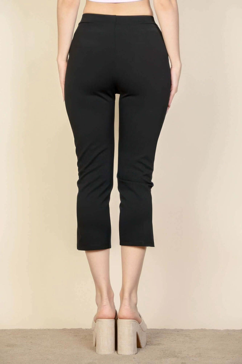 Slit Hem Cropped Pants - Fit Me For 20
