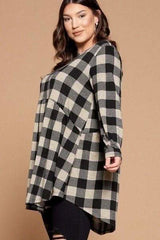 Soft Knit Buffalo Plaid Tunic Top - Fit Me For 20