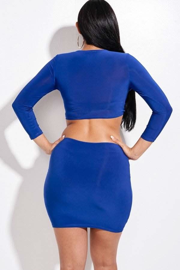 Solid 3/4 Sleeve Ruched Cutout Dress - Fit Me For 20