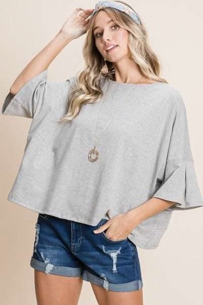 Solid Cotton Casual Top - Fit Me For 20