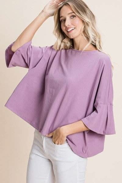 Solid Cotton Casual Top - Fit Me For 20
