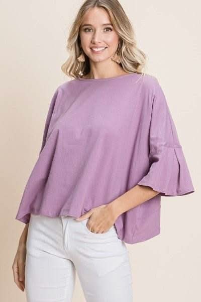 Solid Cotton Casual Top - Fit Me For 20