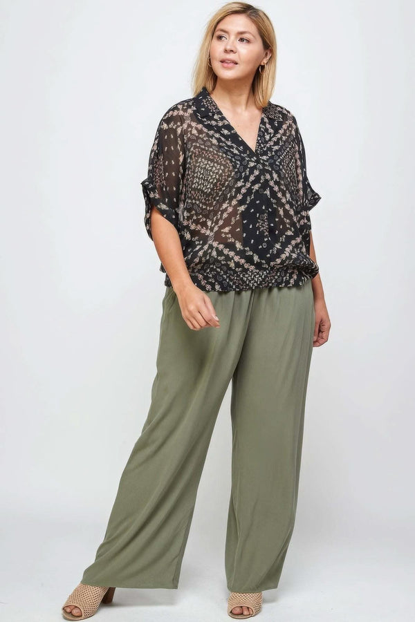 Solid Full Length Wide Leg Palazzo Pants - Fit Me For 20