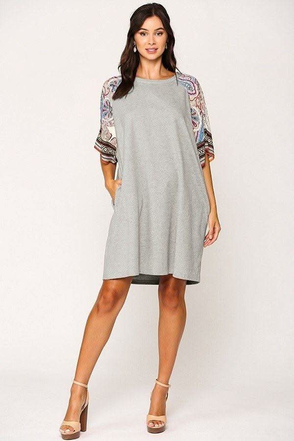 Solid Side Pocket Shift Dress - Fit Me For 20