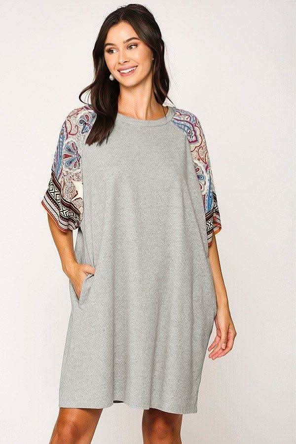 Solid Side Pocket Shift Dress - Fit Me For 20