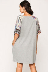 Solid Side Pocket Shift Dress - Fit Me For 20