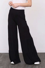 Solid Tiered Wide Leg Pants - Fit Me For 20