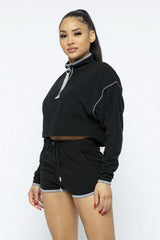 Sporty Crop Top Sporty High-waist Shorts Set - Fit Me For 20