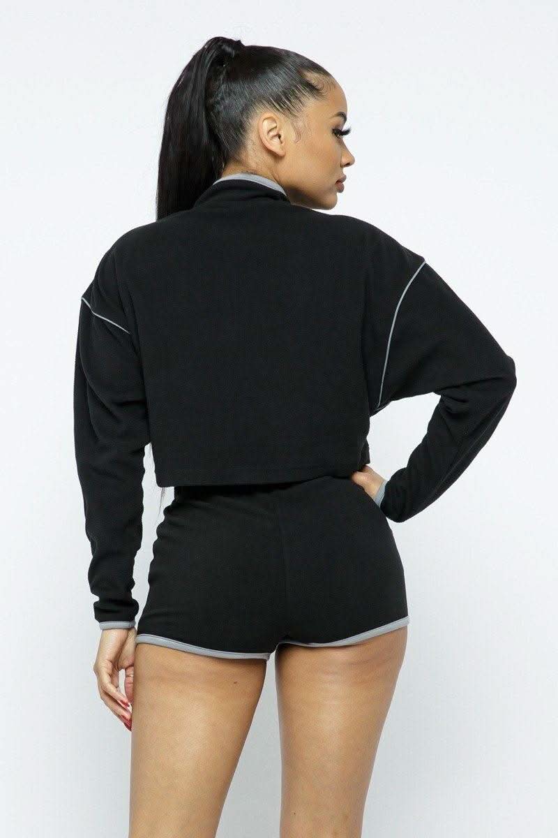 Sporty Crop Top Sporty High-waist Shorts Set - Fit Me For 20