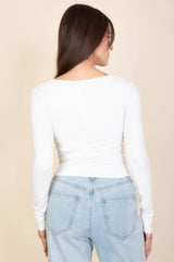Square Neck Long Sleeve Top - Fit Me For 20
